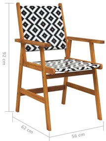 Cadeiras de jardim 2 pcs madeira de acácia maciça