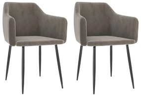 vidaXL Cadeiras de jantar 2 pcs veludo cinzento-claro
