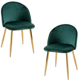 Pack 2 Cadeiras Vint Veludo Golden - Verde