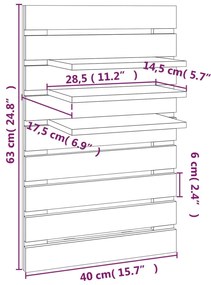 Prateleiras de montagem na parede 2 pcs pinho maciço preto
