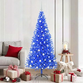 vidaXL Árvore de Natal com 300 LEDs com suporte Azul 180 cm PVC