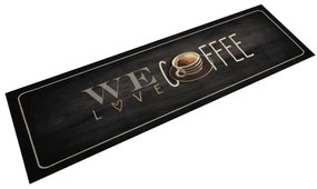 vidaXL Tapete de cozinha lavável 45x150 cm veludo texto café