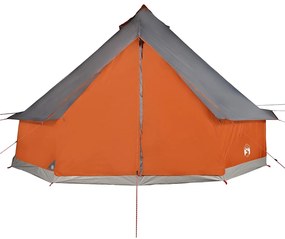 Tenda familiar tipi para 12 pessoas impermeável cinza/laranja