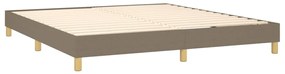 Cama box spring colchão/LED 160x200 cm tecido cinza-acastanhado