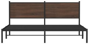 Estrutura cama sem colchão 180x200 cm metal carvalho castanho