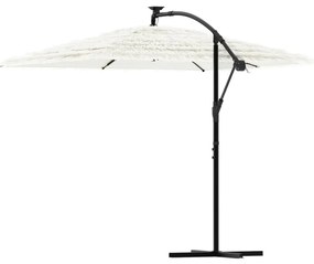 Guarda-sol de jardim com poste de aço 269x269x235 cm branco