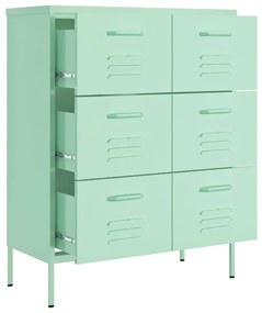Armário com gavetas aço 80x35x101,5 cm verde-hortelã