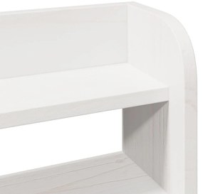 Cabeceira com prateleiras 90 cm madeira de pinho maciça branco