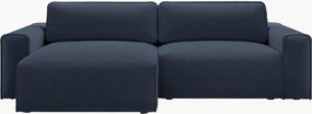 Sofá-cama de canto em chenille com arrumação Victor (3 lugares)