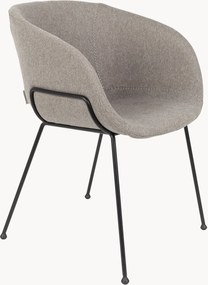 Cadeiras de jantar estofadas com braços Feston, conjunto de 2