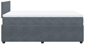 Cama boxspring com colchão 120x200 cm veludo cinzento-escuro