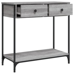 Mesa consola 75x34,5x75 cm derivados de madeira cinzento sonoma