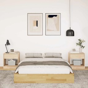 Estrutura de cama sem colchão 120x200 cm madeira de carvalho