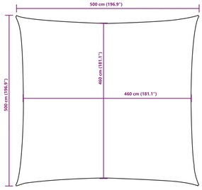 Para-sol estilo vela tecido oxford quadrado 5x5 m antracite