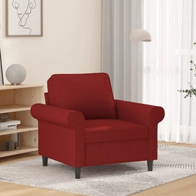 vidaXL Poltrona 60 cm tecido vermelho tinto