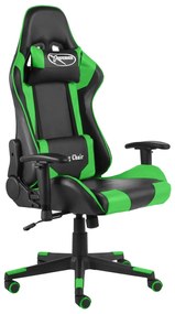 Cadeira de gaming giratória PVC verde