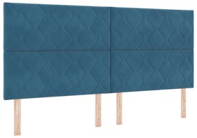 Cabeceira Design de Blocos de Diamante Azul Escuro 200 cm Veludo