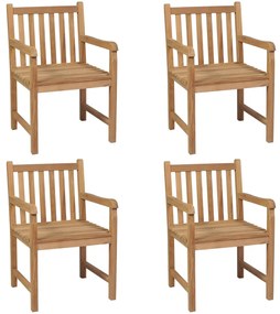 vidaXL Cadeiras de exterior 4 pcs madeira de teca maciça