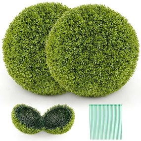 2 bolas de buxo 39 cm bola de buxo bola decorativa resistente a UV plantas para casa