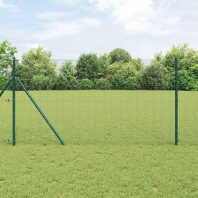 Cerca de Arame Soldado com 7 Postes Verde 1.4x10 m Aço