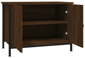 Móvel TV c/ portas 60x35x45 cm deriv. madeira carvalho castanho
