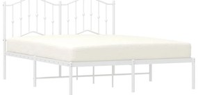 Estrutura de cama com cabeceira 135x190 cm metal branco