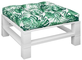 Almofadão para sofá de paletes 70x70x12 cm padrão folhas
