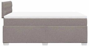 Cama boxspring c/ colchão 120x190cm tecido castanho-acinzentado