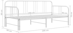 Estrutura sofá-cama de puxar 90x200 cm metal branco