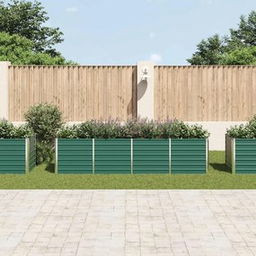 Canteiro elevado de jardim aço galvanizado 320x80x77cm verde