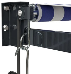 Toldo retrátil automático 5x3 m azul e branco