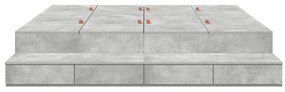 Estrado de Cama Cinza Concreto 200x200 cm