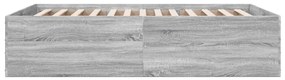 Estrutura cama 140x190 cm derivados de madeira cinzento sonoma