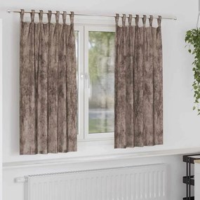 vidaXL Cortinas de Veludo 2 peças com Ilhós Cappuccino 175x140 cm