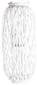 Porta Vela Vime Oval Branco 82cm