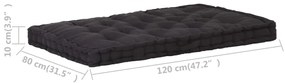 Almofadão p/ móveis de paletes algodão 120x80x10 cm preto