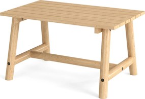 Mesa de jardim em madeira maciça retangular 90 x 55 x 50 cm Natural