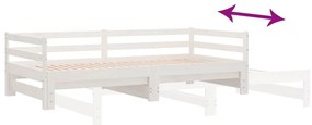 Estrutura sofá-cama de puxar 2x(90x200) cm pinho maciço branco