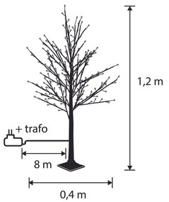 Árvore de Natal branca de chão 120cm incluindo LED com temporizador IP44 - Ki