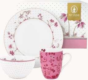 Conjunto de pequeno-almoço em porcelana Jolie, conjunto de 3