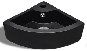 Lavatório com extravasamento 45x32x12,5 cm preto