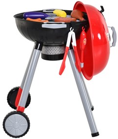 Conjunto de Churrasqueira para Crianças Acima de 3 Anos 39 Peças Luz e Som 34.5x37x56 Vermelho