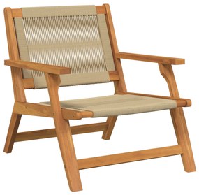 Cadeiras de Jardim com Mesa 5 pcs Bege Madeira Maciça de Acácia