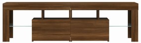 Móvel de TV com luzes LED 140x36,5x40 cm carvalho castanho