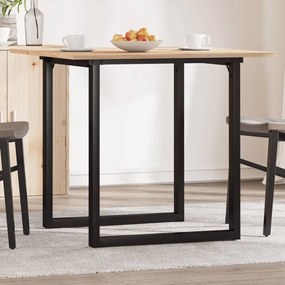 Mesa de jantar estrutura em O 80x80x75 cm pinho e aço