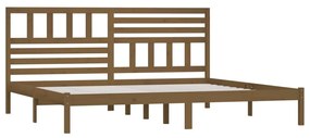 Estrutura de cama 200x200 cm pinho maciço castanho mel