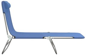 Espreguiçadeiras dobráveis 2 pcs textilene e aço azul