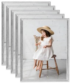 332483 vidaXL Molduras para parede 5 pcs 50x60 cm MDF prateado