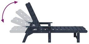 Espreguiçadeira Azul-marinho 53x162x98,5 cm HDPE