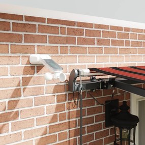 Toldo Retrátil Automático com LED em Laranja e Castanho, 500x300 cm